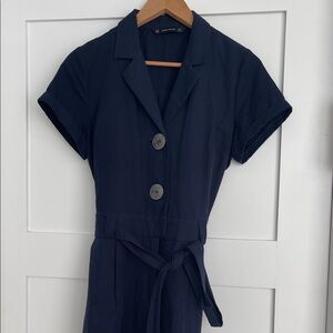 Zara Navy Jumpsuit with Belt